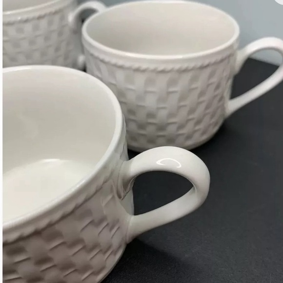 Oneida Other - ONEIDA Westerly Basket Weave Demitasse Mugs Woven White Wicker 6 Cups, NIB